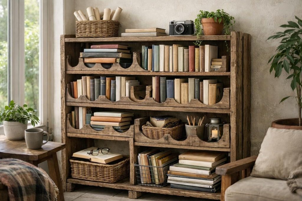 Idee 1: Weinregal als Bücherregal – 5 spannende Upcycling-Ideen mit alten Weinregalen