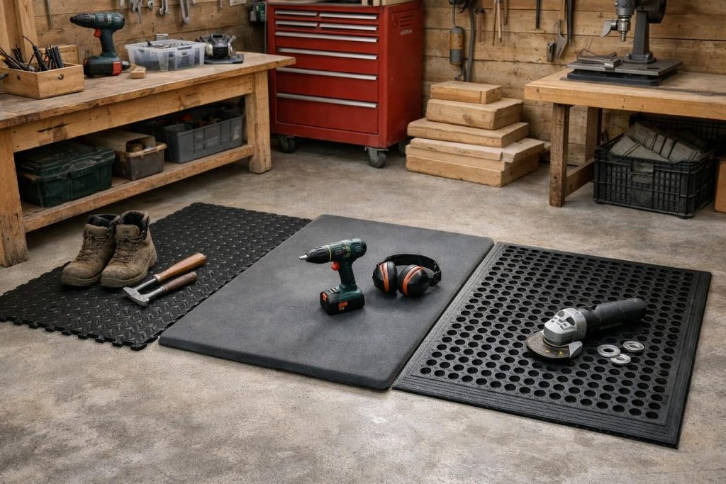 2. Materialwahl: Welche Beläge für die Werkstatt geeignet sind – Baumarkt-Sortiment: Ergonomische Bodenbeläge für Werkstatt und Profi-Heimwerker