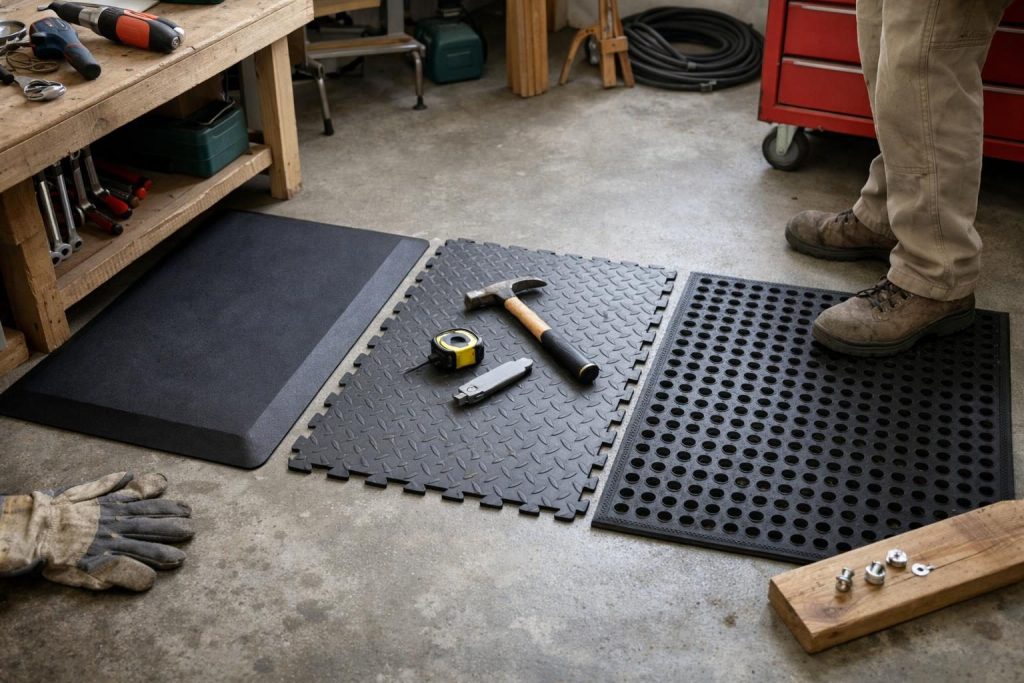 2. Materialwahl: Welche Beläge für die Werkstatt geeignet sind – Baumarkt-Sortiment: Ergonomische Bodenbeläge für Werkstatt und Profi-Heimwerker
