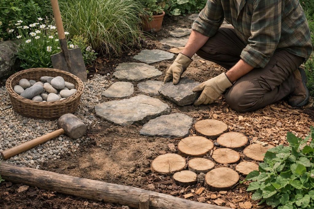 Naturbelassene Materialien für den natürlichen Gartencharakter – Die Vielfalt der Materialien für Gartenwege