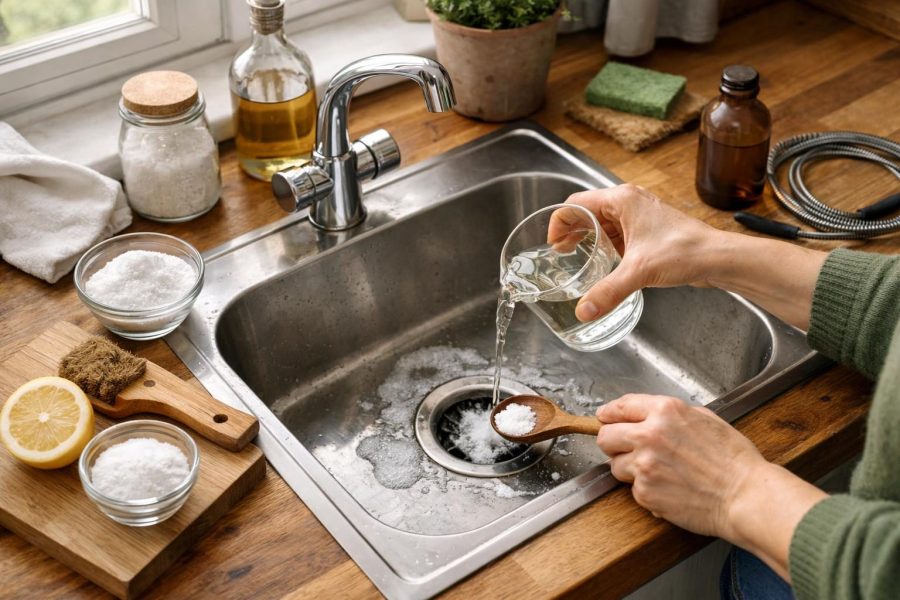 DIY Haushaltslösungen für verstopfte Abflüsse