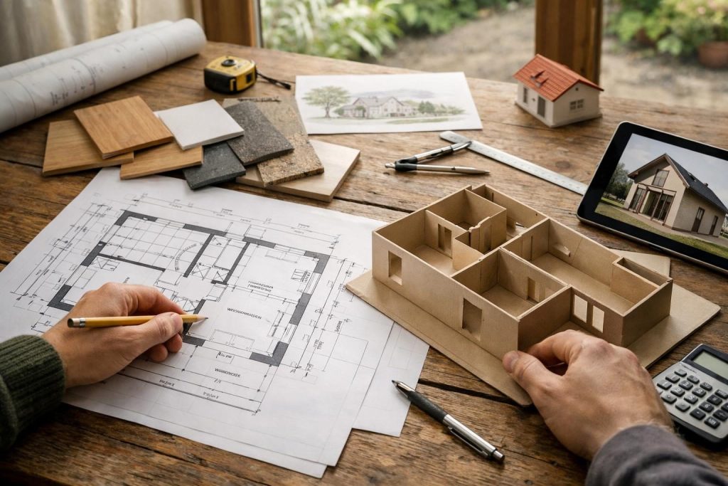 Entwurfsplanung – Haus bauen und selber einrichten – die Planungs- und Bauphasen im Überblick