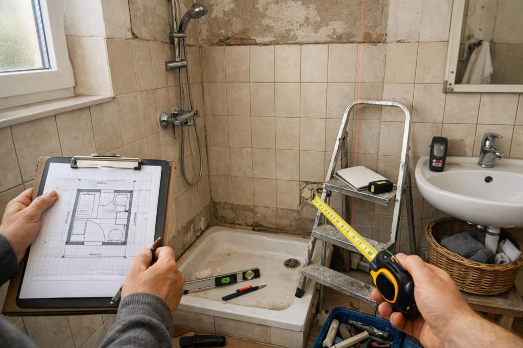 Beurteilen Sie den Raum des kleinen Badezimmers – Kleines Bad mit Dusche gestalten – So gehen Sie vor