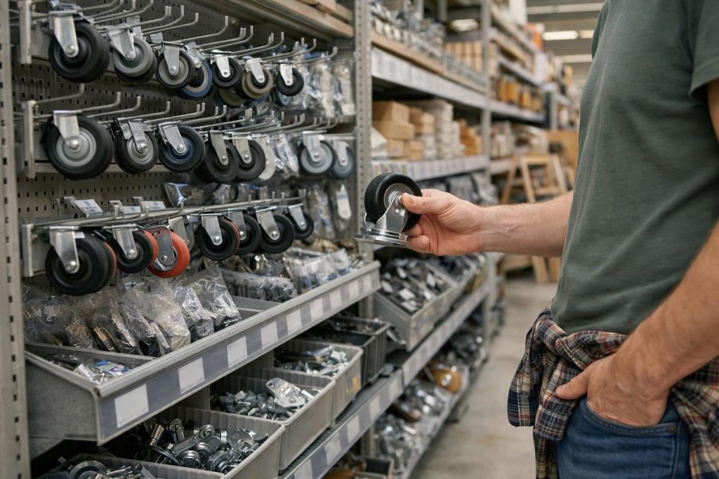Option 1 – der Baumarkt – Rollen und Räder für DIY Projekte kaufen – Wo finde ich diese?