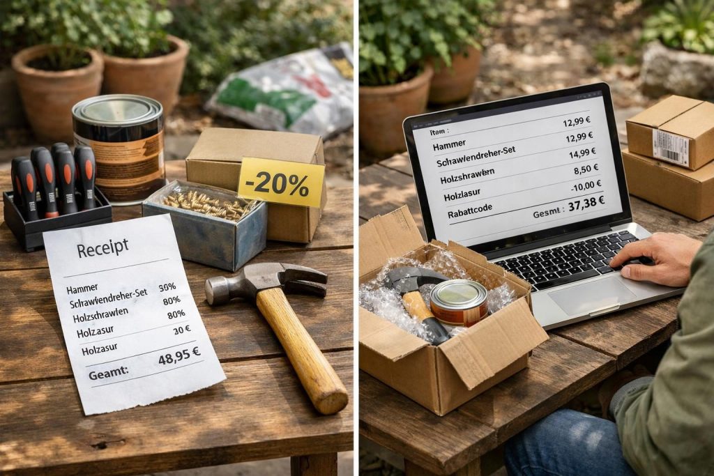 Preis und Angebote – Vergleich: Baumarkt vs. Online-Shop – Wo kaufst du besser ein?