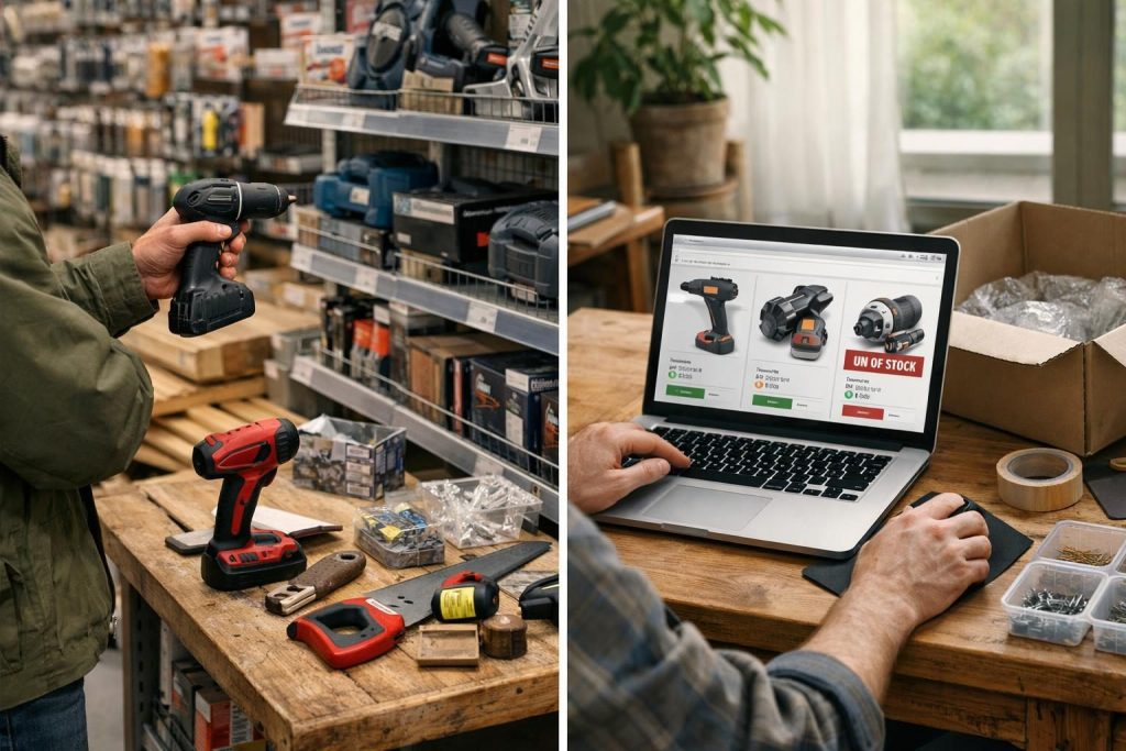 Produktauswahl und Verfügbarkeit – Vergleich: Baumarkt vs. Online-Shop – Wo kaufst du besser ein?