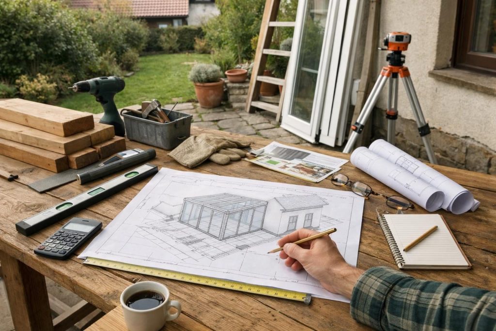 Planung und Vorbereitung – Wintergarten selber bauen: Ein Ratgeber für Heimwerker
