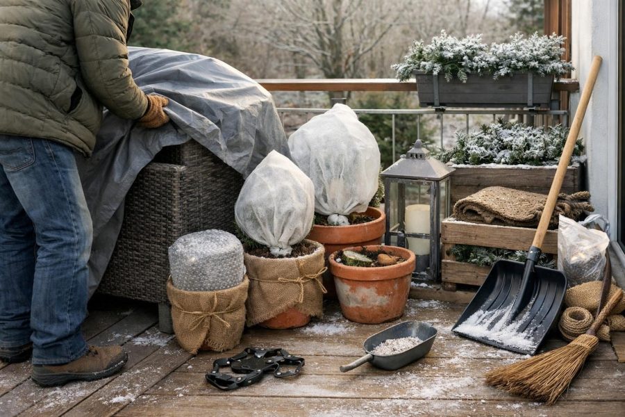 Winterlicher Schutz für Terrasse und Balkon: Praktische Tipps