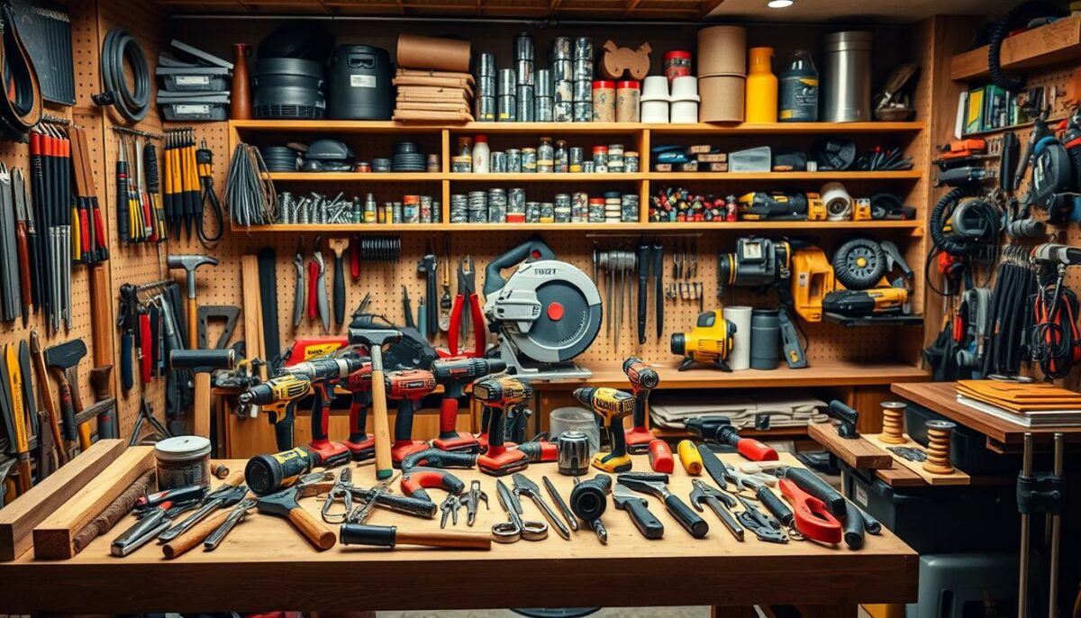 Werkzeugausstattung für DIY Heimwerkerprojekte